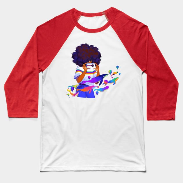 Polychrome Parade Baseball T-Shirt by GDBee